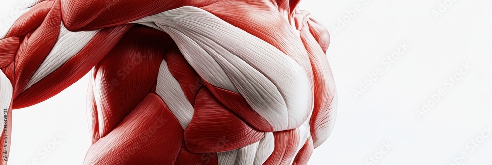 Aufkleber a vivid representation highlights the intricate details of muscle fibers, focusing on their texture 
