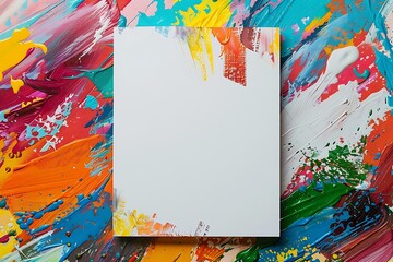 Blank flyer poster. Blank paper sheet to replace your design. Mock up. Top view
