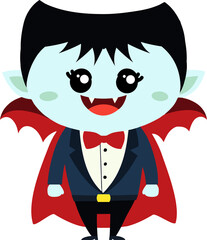 cute dracula cartoon halloween, vampire