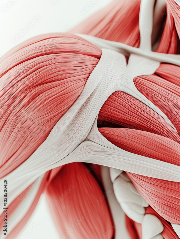 Aufkleber explore the intricate details of a red and white muscle structure emphasizing its anatomical propert