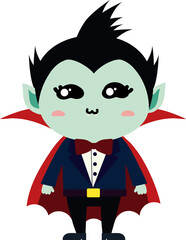 cute dracula cartoon halloween, vampire