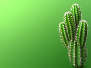 Nature decore cactus plant on green tone background