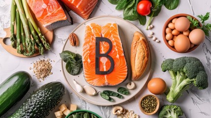 Vitamin B2 (Riboflavin): Essential for energy production and maintaining healthy skin, eyes, and nerves. Found in dairy products, eggs, and green vegetables.
