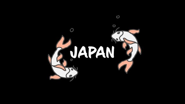 Japan Asian Culture Animated Title Intro with Koi Fish