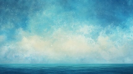 A panoramic view of the blue sky fading into a starry galaxy, with the horizon painted in soft pastel colors.