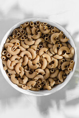 chickpea gluten free pasta in a white plate
