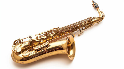 Saxophone on a neutral background.