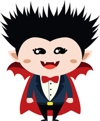 cute dracula cartoon halloween, vampire