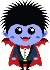 cute dracula cartoon halloween, vampire