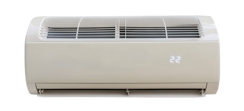 Air conditioning unit on white isolated background.