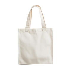 Blank canvas tote bag with handles, white isolate background