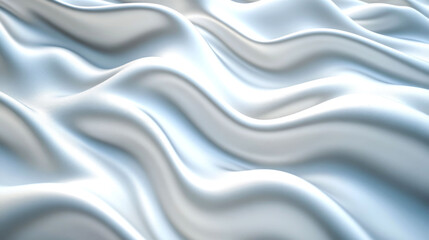 Fototapeta premium Abstract background of a smooth, flowing, white, fabric texture with soft lighting and gentle waves.