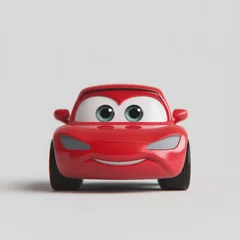 Fotobehang Cute red cartoon car with big eyes © Bipul Kumar
