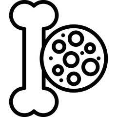 bone icon illustration design with outline