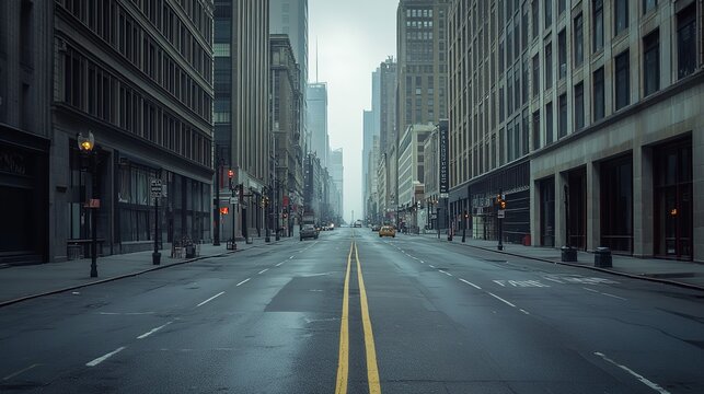 A city implementing social distancing measures during pandemic recovery.