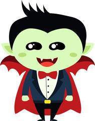 cute dracula cartoon halloween, vampire