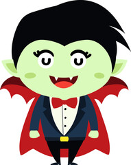 cute dracula cartoon halloween, vampire