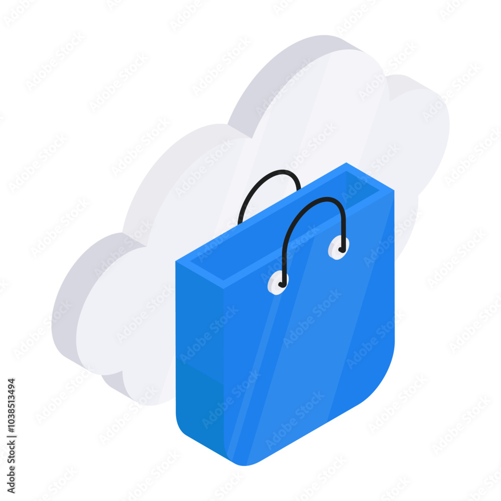 Canvas Prints A colored design icon of cloud shopping 

