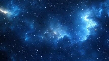 Obraz premium Blue sky with the first stars of the night twinkling softly, hinting at the galaxy vastness above.