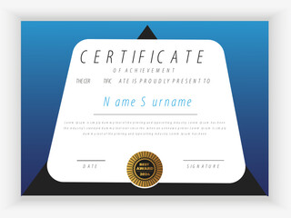 Modern certificate appreciation, certificate achievement template, award, achievement, certificate of recognition, excellence, certificate border, completion template certificate design template