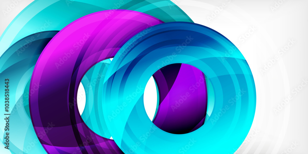 Aufkleber bright colorful circles with light effects. abstract background