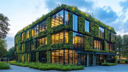 Obraz premium Modern Green Building Facade