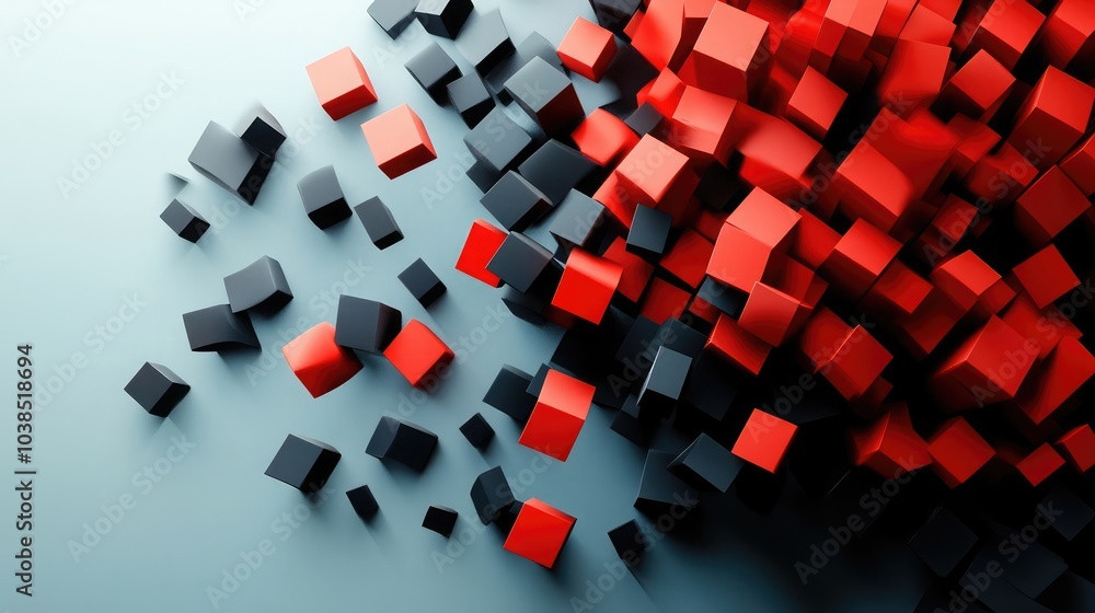 Poster dynamic 3d shapes for business concepts