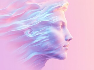 Obraz premium Ethereal face in pastel colors