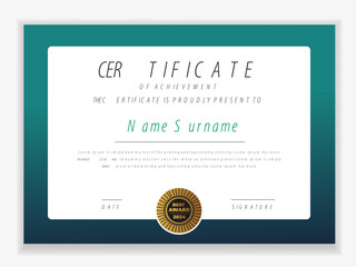 Modern certificate appreciation, certificate achievement template, award, achievement, certificate of recognition, excellence, certificate border, completion template certificate design template
