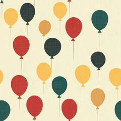 Vintage Ombre Balloon pattern on vintage beige fabric background, seamless repeating pattern, textile print style, minimal, gradient balloon design, trendy decor, textiles 