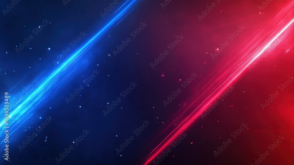 Aufkleber futuristic blue and red light rays zoom across the frame, creating a dynamic sense of speed and moti
