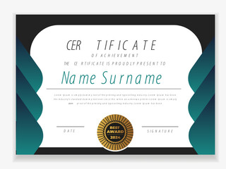 Creative certificate appreciation, certificate achievement template, award, achievement, certificate of recognition, excellence, certificate border, completion template certificate design template