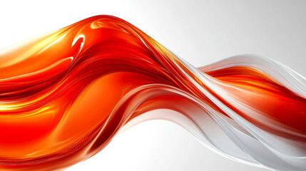 Naklejka premium Abstract red and white wave, flowing, dynamic, design element, on a white background.