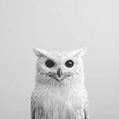 Majestic white owl with piercing eyes