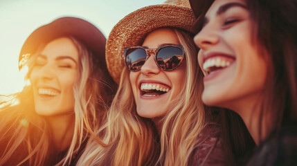 Fototapeta premium Smiling with Friends Around a Campfire