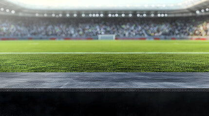 Blurred View of Football Stadium from Table Top Perspective