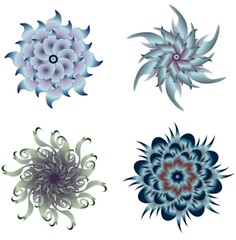 set of floral designs