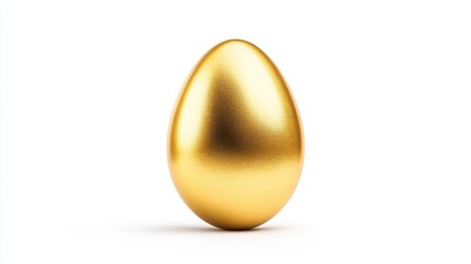 A shiny golden egg with a smooth surface against a white background, symbolizing savings and financial growth.