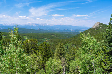 mountains and wooded valleys at golden gate canyon