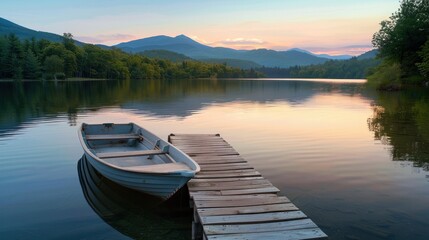 Obraz premium Serene Sunset at the Lake