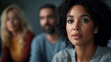 Fototapeta premium A photorealistic image of a patient sharing their story in a support group