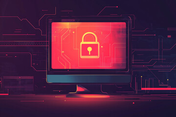 Computer Security Day. November 30. Holiday illustration.