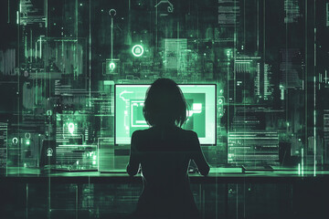 Computer Security Day. November 30. Holiday illustration.