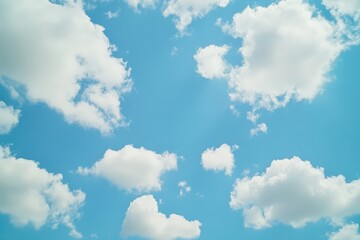 Scenic blue sky with fluffy white clouds