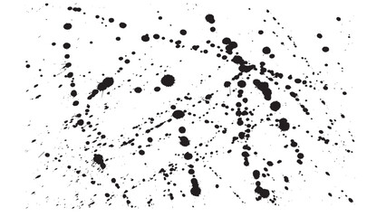 Splashes of black paint on white background, grunge style, ink blots, splashes of black paint, dirty grunge splash stains, black graffiti inkblot spots with dusty speckle effect, pattern of ink fading