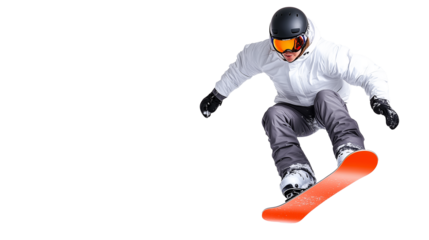 Dynamic snowboarder mid-air performing a thrilling jump