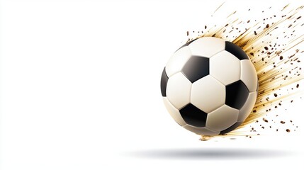 Naklejka premium Soccer ball with motion blur effect on a white isolated background.