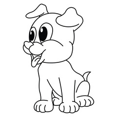 Funny Dog Cartoon Coloring Book