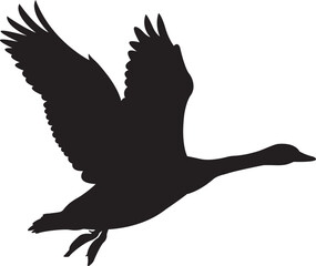 The silhouette of flying swan vector art