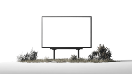 A blank LCD screen on a wall, resembling an empty billboard ready for advertising